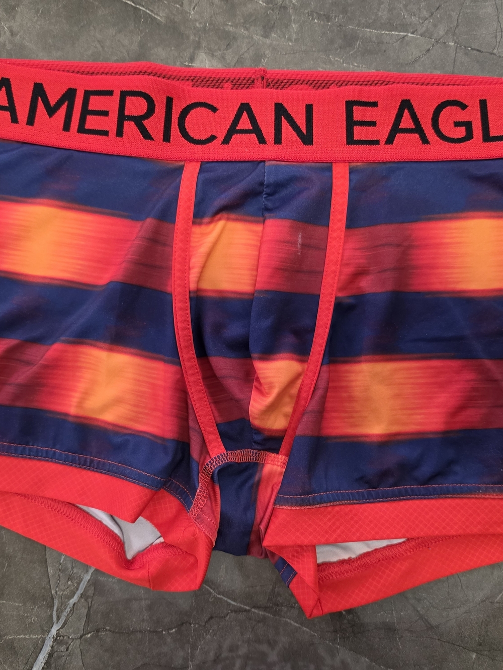 American Eagle Outfitters Red & Navy Striped Men’s Boxer Briefs